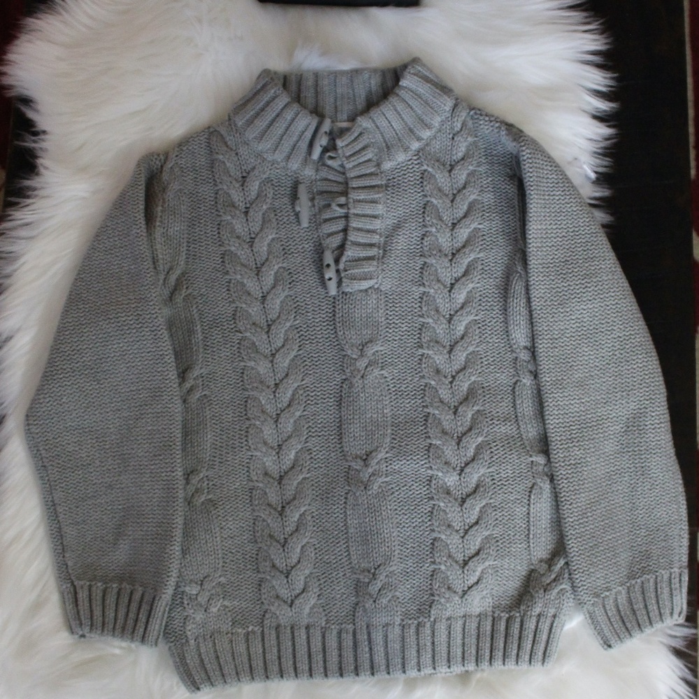 Gymboree, grey Cable Knit Sweater ....